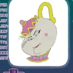 Charming Mrs Potts Teapot Cartoon Character Embroidery Designs - Instant Download
