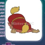 Aladdin Abu Monkey Elephant Costume Red Gold Embroidery Designs - Instant Download