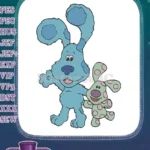 Cute Blue's Clues Blue and Magenta puppy friends embroidery designs - Instant Download
