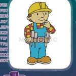 Happy Bob the Builder cartoon character tool belt embroidery designs - Instant Download