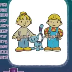 Bob the Builder Wendy Pilchard cartoon characters embroidery designs - Instant Download