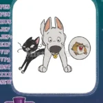 Popular Disney Bolt Mittens Rhino cartoon character embroidery designs - Instant Download