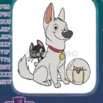 Cute Bolt Mittens Rhino Disney characters embroidery designs - Instant Download