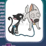 Bolt and Mittens cartoon characters embroidery designs - Instant Download