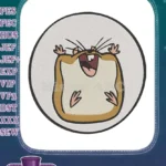 Funny cartoon hamster screaming wide open mouth embroidery designs - Instant Download