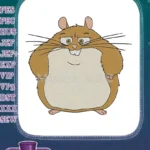 Adorable Grumpy Cartoon Hamster Embroidery Designs for Animal Lovers - Instant Download