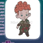 Brave Cartoon Scottish Boy Red Hair Kilt Embroidery Designs - Instant Download