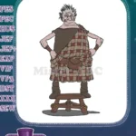 Funny Scottish Highlander Man Kilt Embroidery Designs - Instant Download