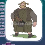 Whimsical Blonde Viking Warrior with Dagger Embroidery Designs - Instant Download
