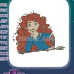 Merida-inspired red-haired archer princess embroidery designs - Instant Download