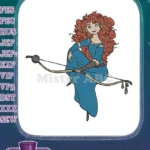 Brave Merida Princess Archer with Bow Embroidery Designs - Instant Download