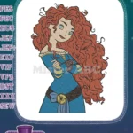 Brave Princess Merida Fiery Red Hair Embroidery Designs - Instant Download