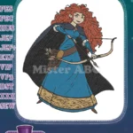 Brave Princess Merida Archer with Bow and Arrow Embroidery Designs - Instant Download