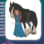 Disney Brave Princess Merida and Angus Horse Embroidery Designs - Instant Download