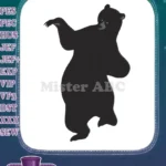 Playful Black Bear Standing Wild Animal Embroidery Designs - Instant Download