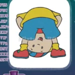 Happy Caillou handstand pose cartoon character embroidery designs - Instant Download