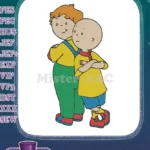 Caillou and Rosie happy kids cartoon embroidery designs - Instant Download