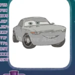 Friendly Grey Cartoon Car Movie Character Embroidery Designs for Kids - Instant Download