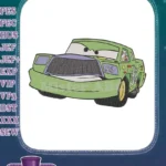 Chick Hicks angry green race car 86 embroidery designs - Instant Download
