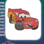 Disney Pixar Cars Lightning McQueen red race car cartoon embroidery designs - Instant Download