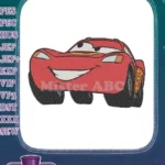 Lightning McQueen Disney Cars red smiling race car embroidery designs - Instant Download