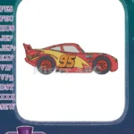 Disney Pixar Cars Lightning McQueen red race car embroidery designs - Instant Download