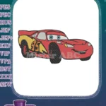 Disney Cars Lightning McQueen Red Race Car Embroidery Designs - Instant Download