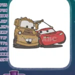 Happy Mater and Lightning McQueen Disney Cars movie embroidery designs - Instant Download