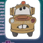Surprised Mater Tow Truck Disney Cars Movie Embroidery Designs - Instant Download