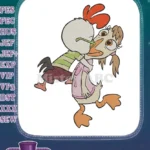 Chicken Little and Abby Mallard Kissing Cartoon Embroidery Designs - Instant Download
