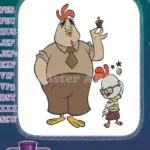 Chicken Little and Buck Cluck Cartoon Embroidery Designs - Instant Download