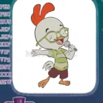 Disney Chicken Little Singing with Microphone and Glasses Embroidery Designs - Instant Download
