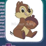 Cute Dale Chipmunk Holding Large Acorn Disney Embroidery Designs - Instant Download