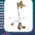 Playful Chip and Dale Acorn Catch Embroidery Designs - Instant Download