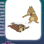 Playful Chip 'n' Dale cartoon embroidery designs for Disney fans - Instant Download