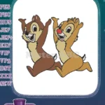Disney Chip and Dale playful running chipmunk embroidery designs - Instant Download