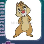 Mischievous Dale Chipmunk looking up cartoon embroidery designs - Instant Download
