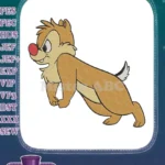 Playful Disney Dale Chipmunk running embroidery designs for kids - Instant Download