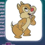 Mischievous Dale Disney cartoon character embroidery designs - Instant Download