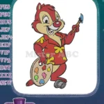 Happy Dale Painting with Palette and Paintbrush Embroidery Designs - Instant Download