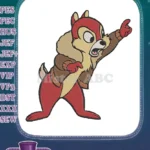 Dale Chipmunk Wearing Aviator Jacket Pointing Finger Embroidery Designs - Instant Download