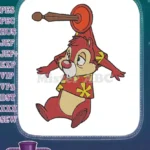 Dazed Dale Chipmunk Hawaiian Shirt Plunger Head Embroidery Designs - Instant Download