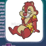 Relaxed Dale wearing red floral Hawaiian shirt embroidery designs - Instant Download