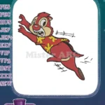 Dale in Red Floral Shirt Running Disney Character Embroidery Designs - Instant Download