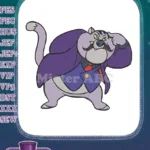 Cunning Purple Villain Cat with Mustache Embroidery Designs - Instant Download