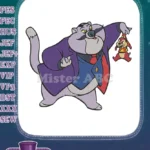 Evil Professor Ratigan with captured mouse cartoon embroidery designs - Instant Download