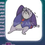 Distressed light purple cartoon bear in suit crying embroidery designs - Instant Download