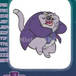 Mischievous Purple Cat Cartoon Character Embroidery Designs - Instant Download