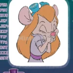 Funny Gadget Hackwrench cartoon mouse giggling face embroidery designs - Instant Download