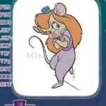 Mischievous Gadget Hackwrench cartoon mouse with blue hat embroidery designs - Instant Download